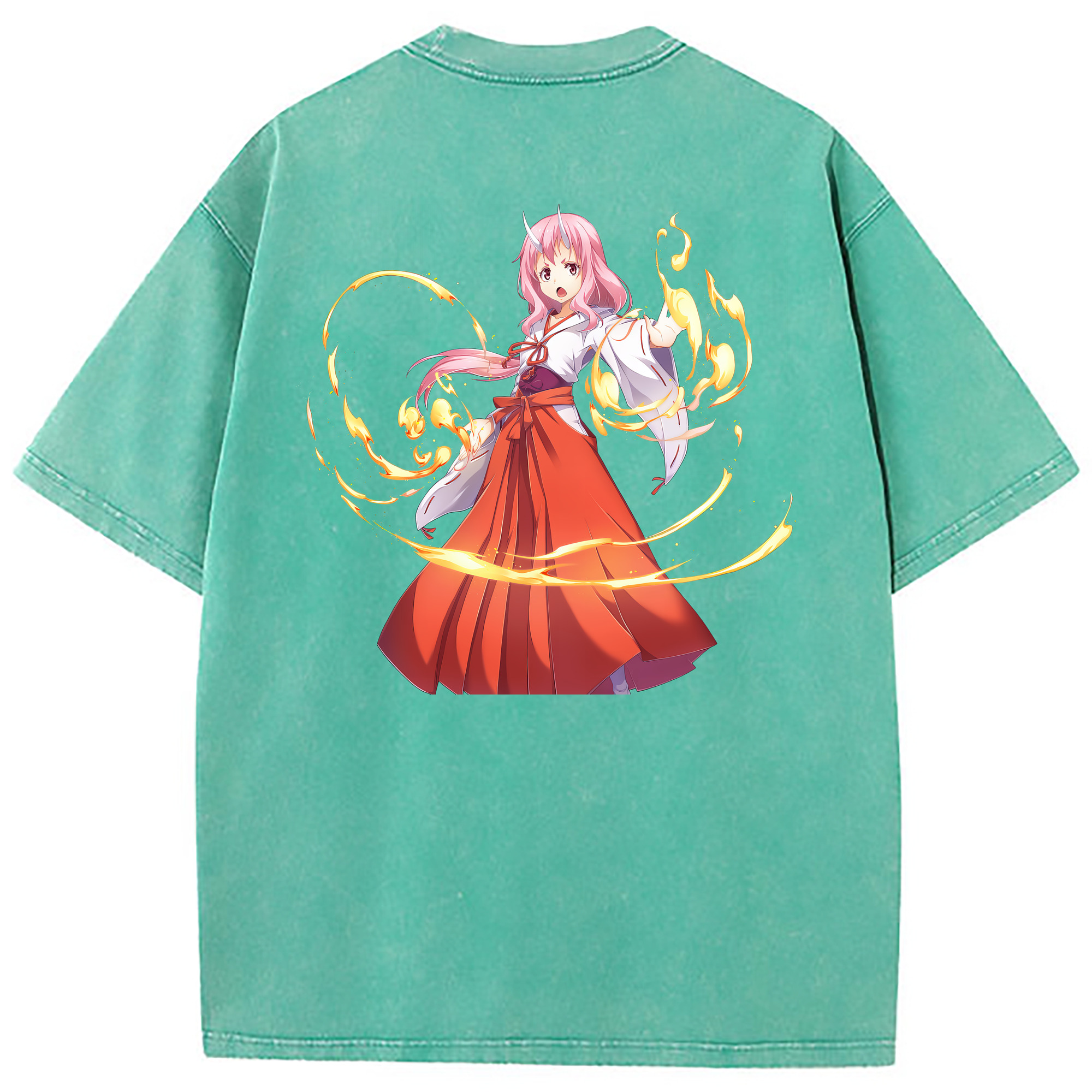 （画像用） 転スラ Regarding Reincarnated to Slime 綿100% ヴィンテージ風 半袖Tシャツ（背面プリント）
